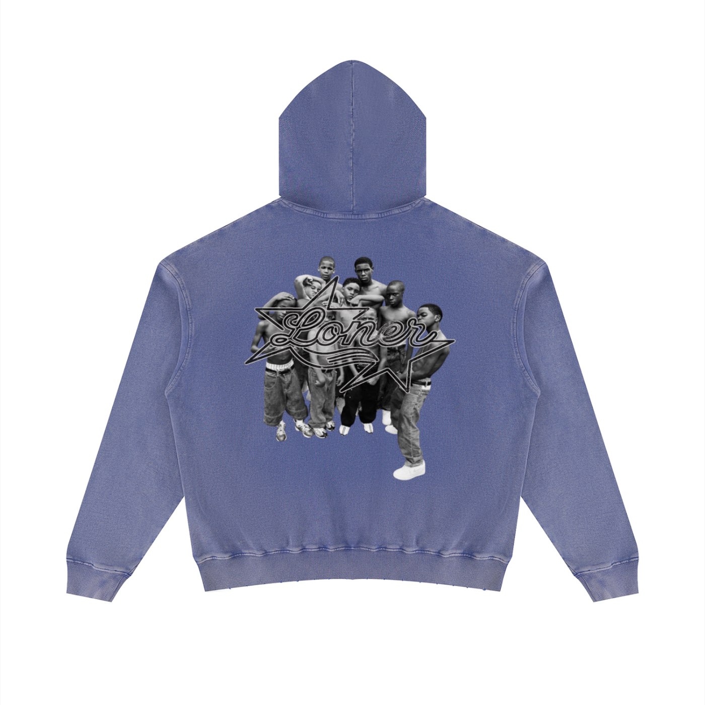 Unisex Mineral Wash Distressed Hoodie