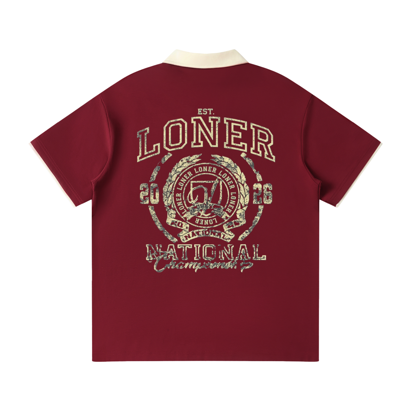 Contrast Collar Raglan Polo Shirt