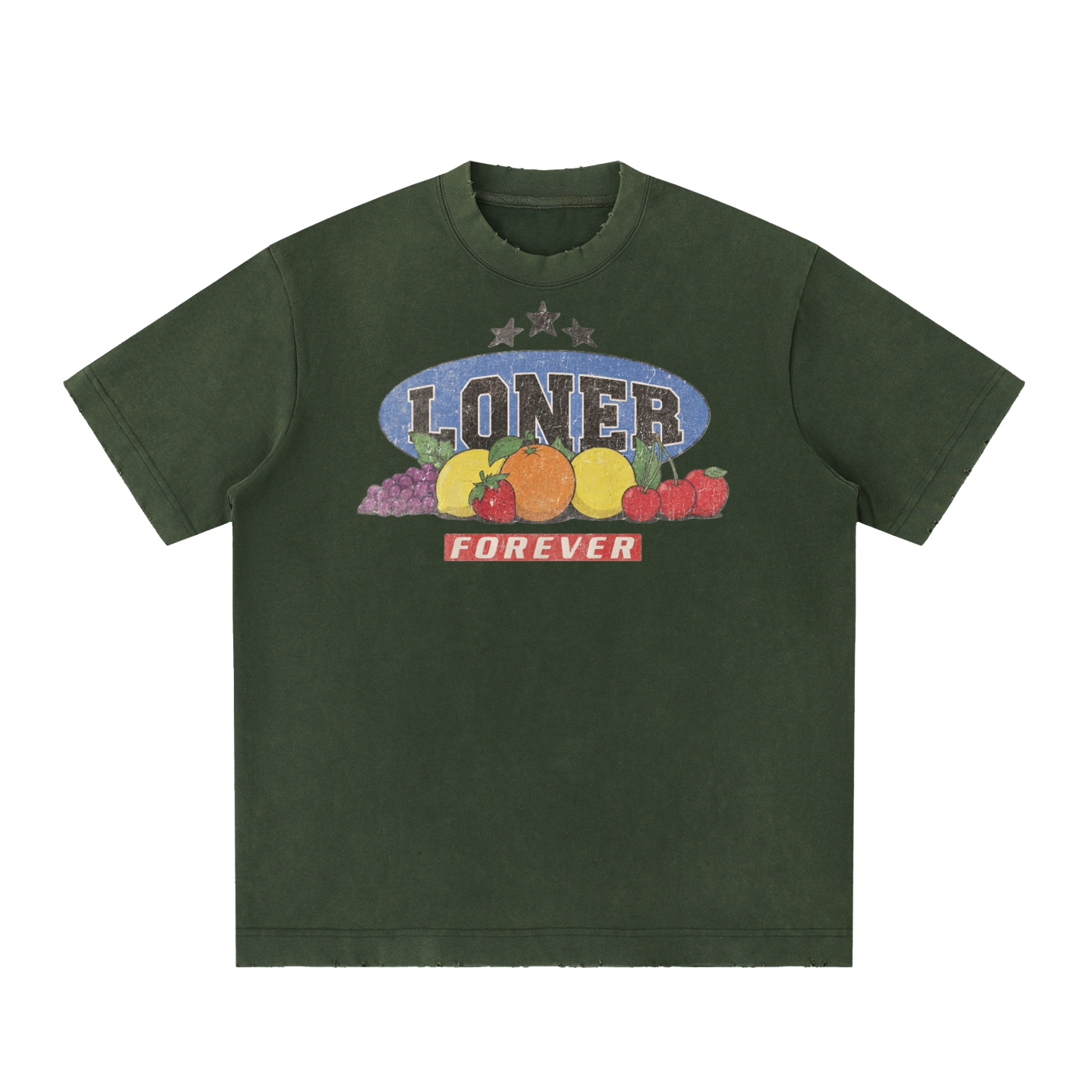 Heavyweight Vintage Washed Frayed T-Shirt