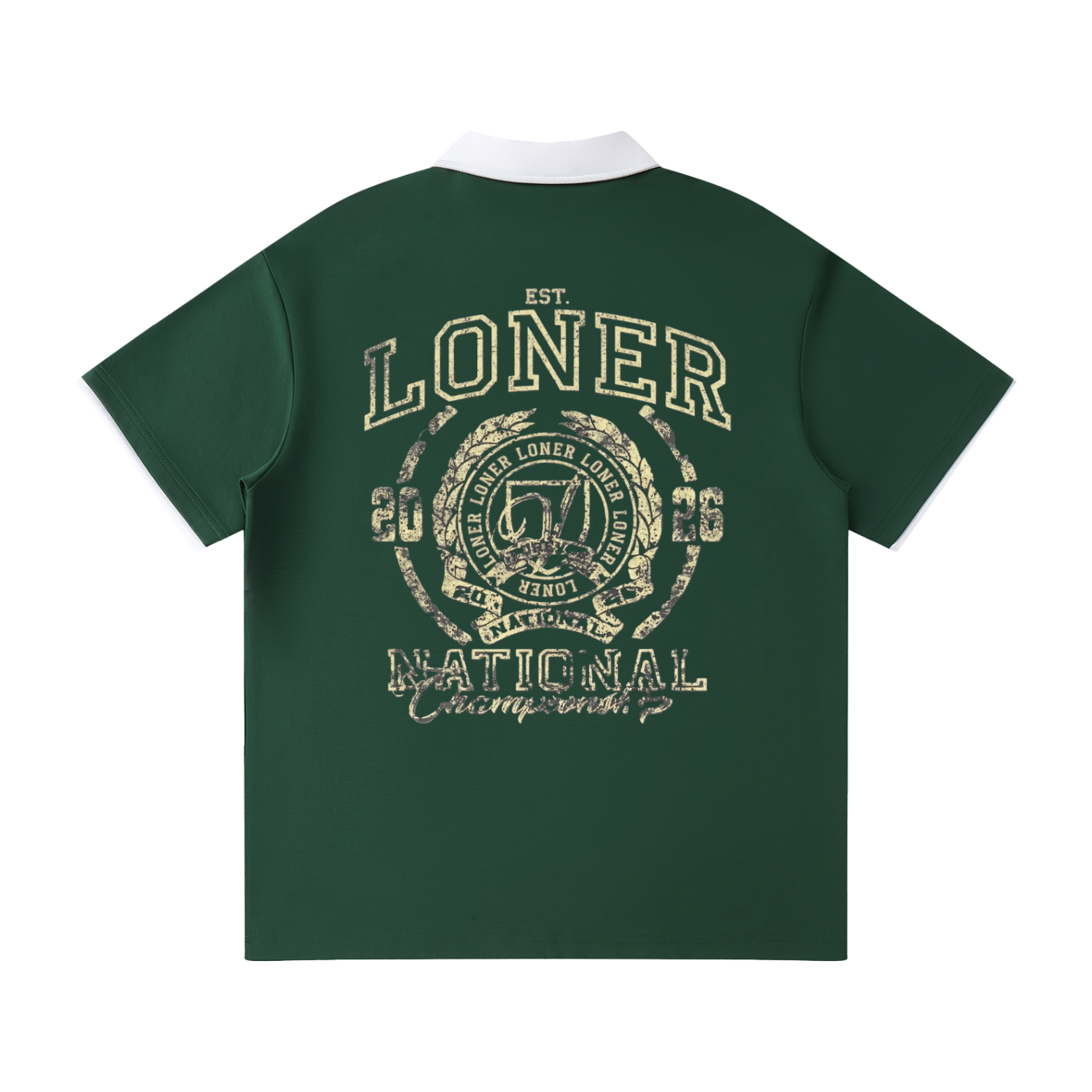 Contrast Collar Raglan Polo Shirt