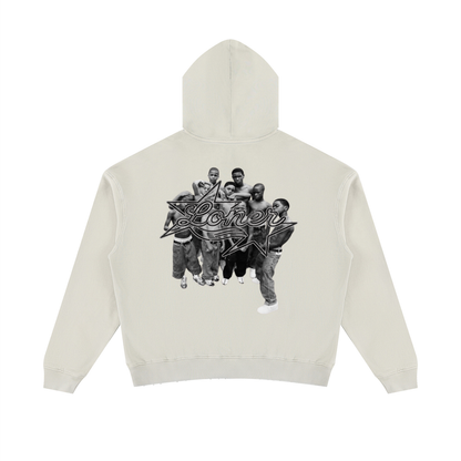 Unisex Mineral Wash Distressed Hoodie