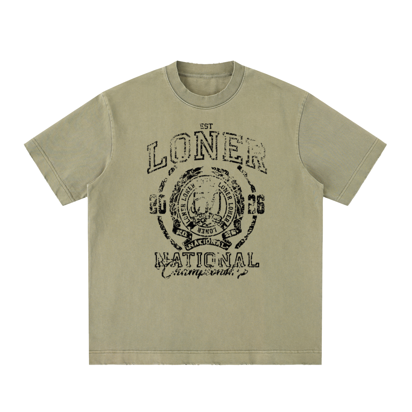 Heavyweight Vintage Washed Frayed T-Shirt