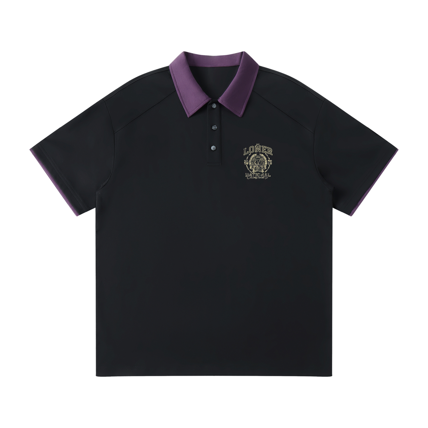 Contrast Collar Raglan Polo Shirt