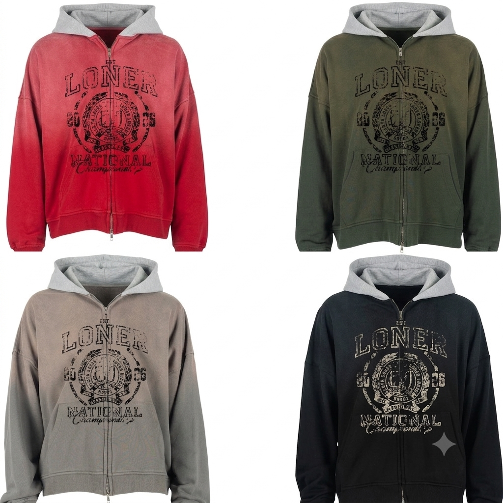 LONER "National Champion" Zip-Up Hoodie