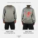 Loner "178 World Tour" Vintage Wash Long Sleeve Graphic Tee – Heavyweight Cotton Streetwear