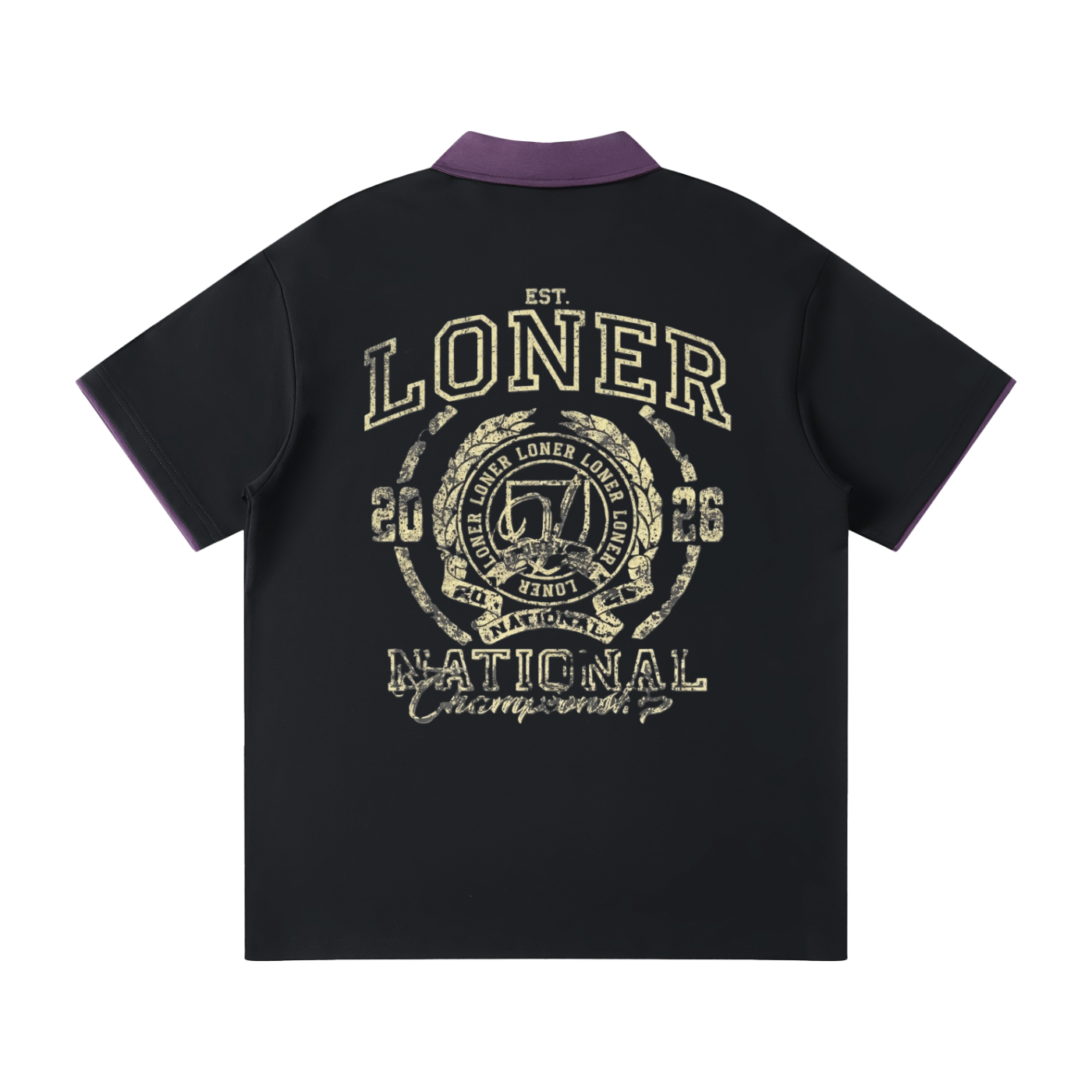 Contrast Collar Raglan Polo Shirt