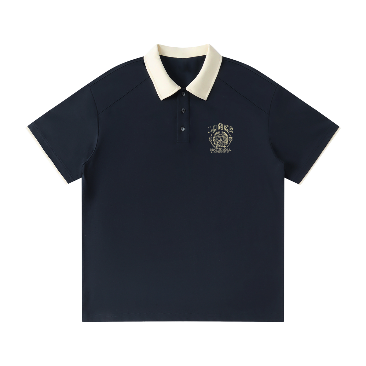 Contrast Collar Raglan Polo Shirt