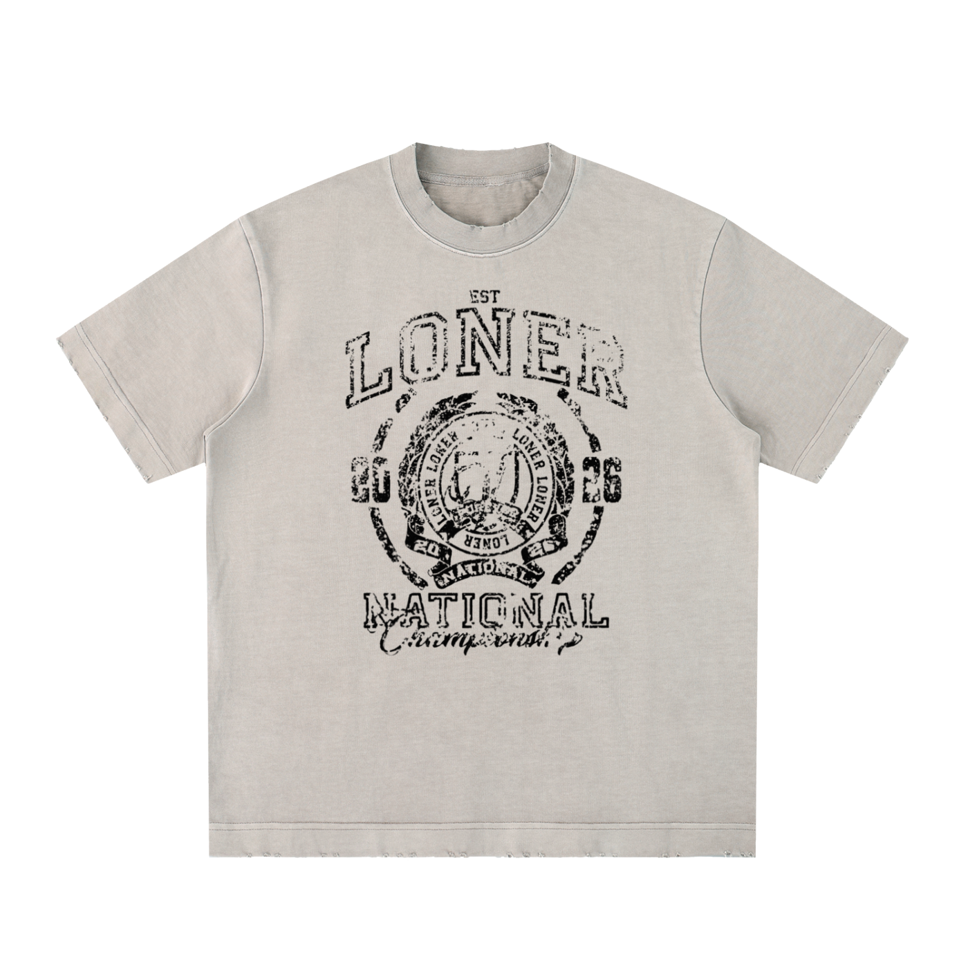 Heavyweight Vintage Washed Frayed T-Shirt