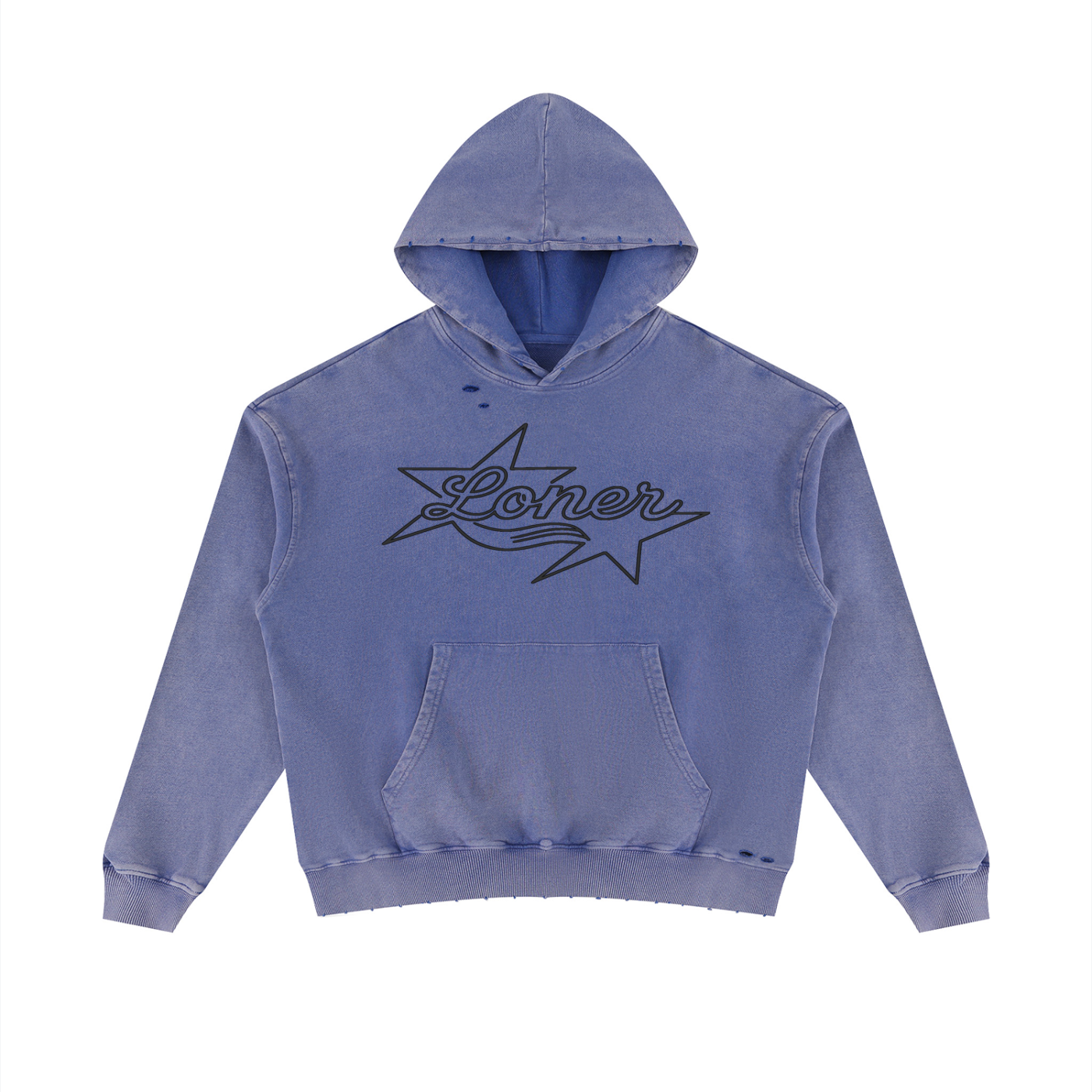 Unisex Mineral Wash Distressed Hoodie