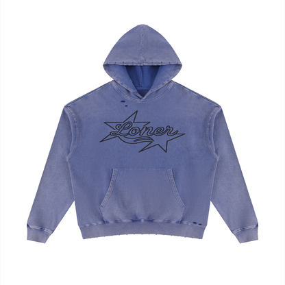 Unisex Mineral Wash Distressed Hoodie