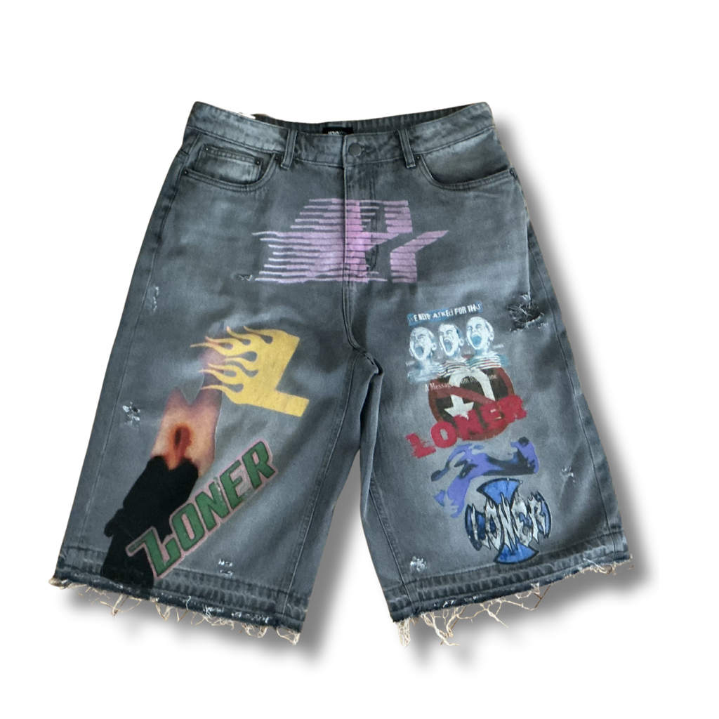 Baggy graffiti LONER jorts