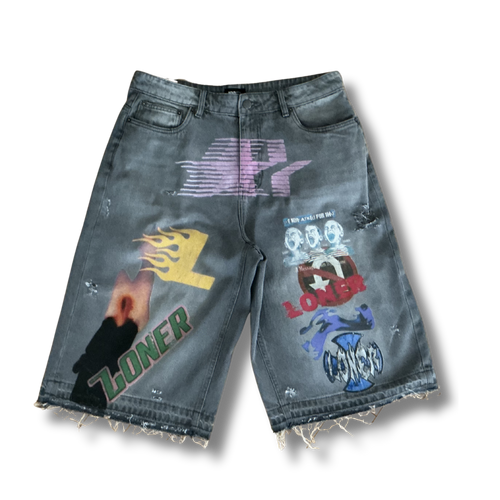 Baggy graffiti LONER jorts