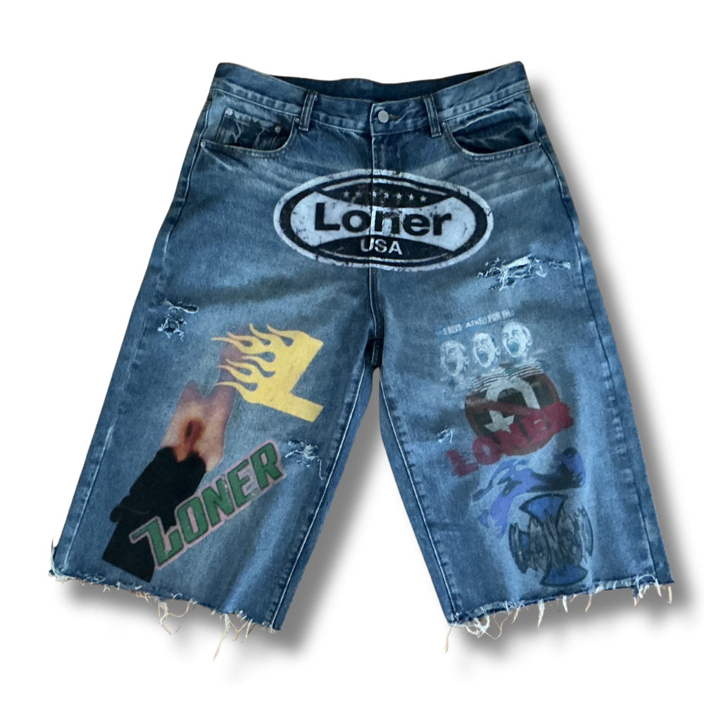 Baggy graffiti LONER jorts