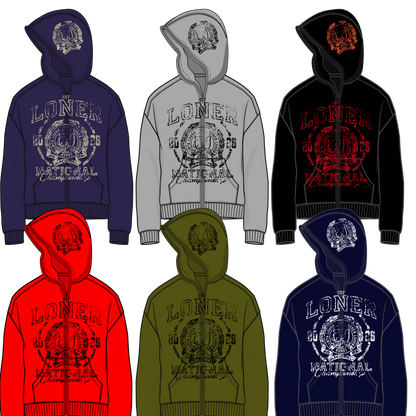LONER "National Champion" Zip-Up Hoodie