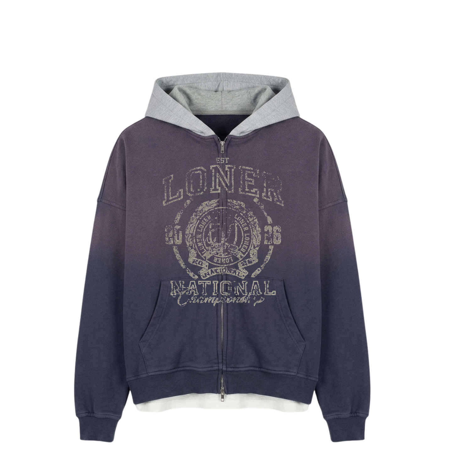 LONER "National Champion" Zip-Up Hoodie