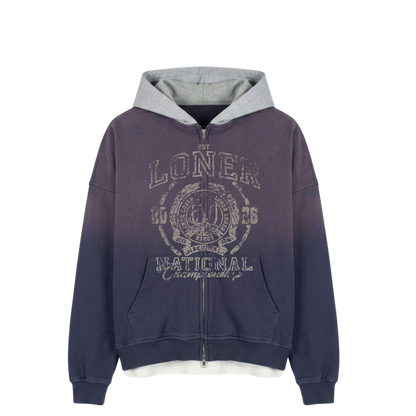 LONER "National Champion" Zip-Up Hoodie