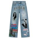 LONER Graphic Printed Denim Jeans