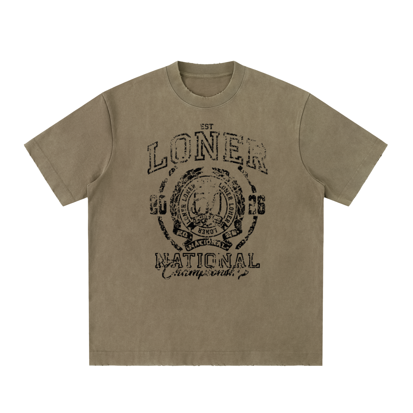 Heavyweight Vintage Washed Frayed T-Shirt
