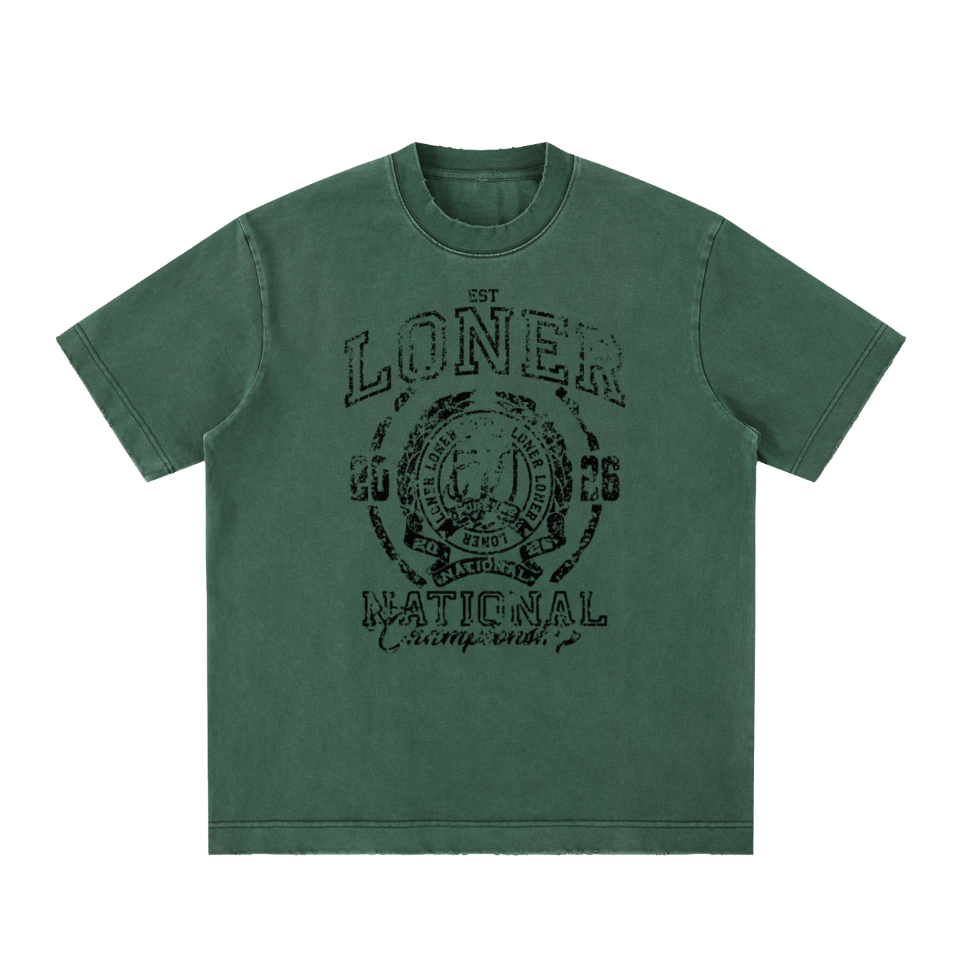 Heavyweight Vintage Washed Frayed T-Shirt