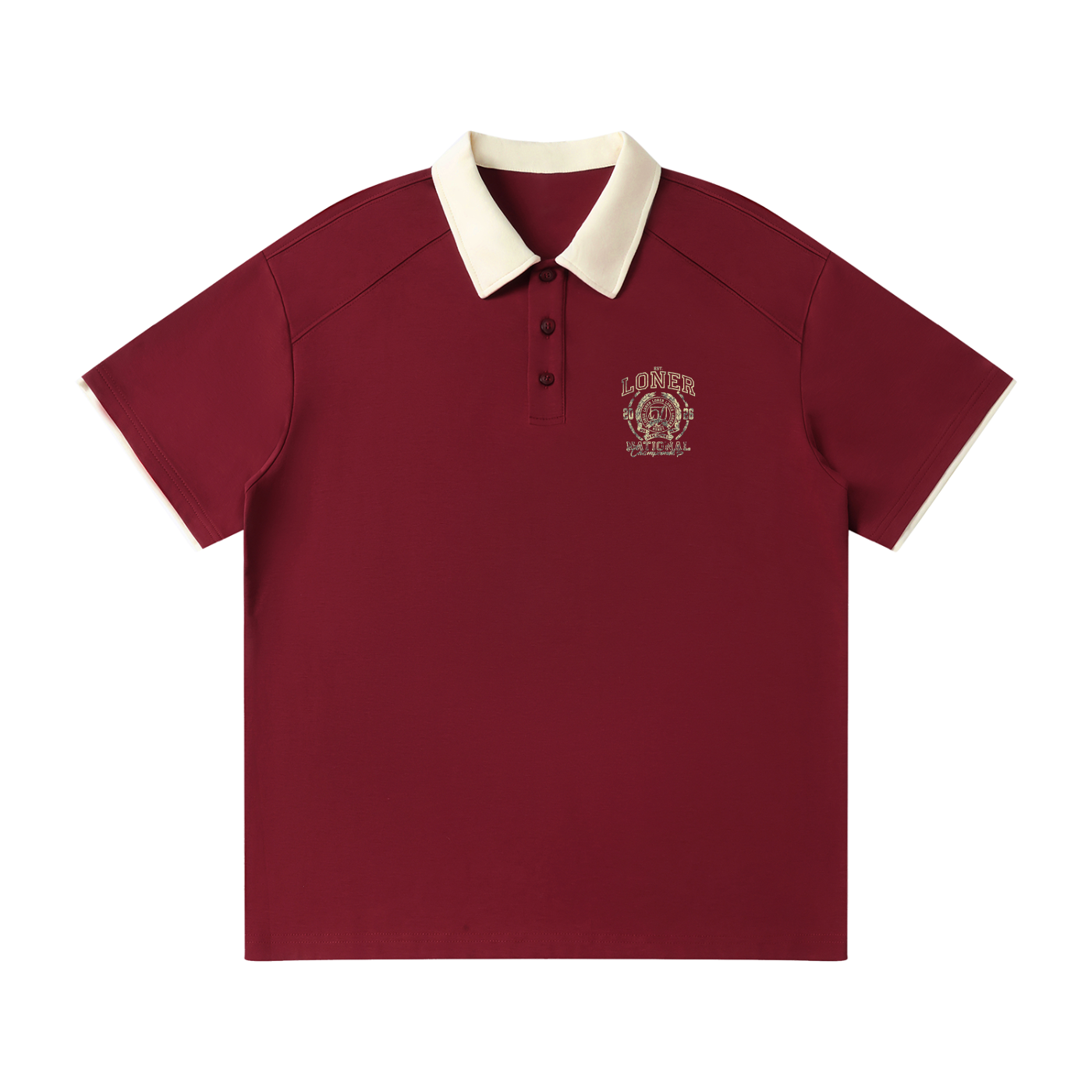 Contrast Collar Raglan Polo Shirt