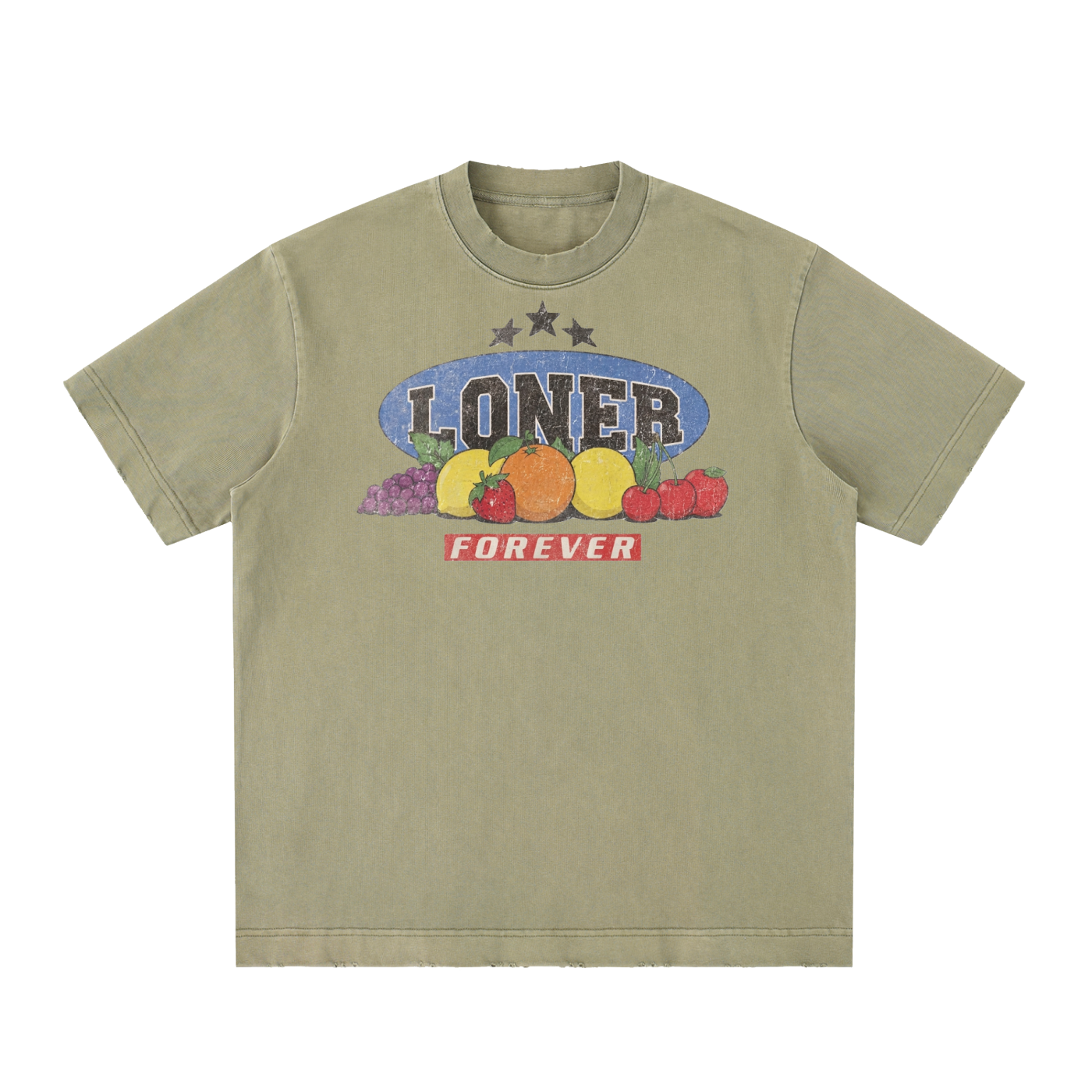 Heavyweight Vintage Washed Frayed T-Shirt