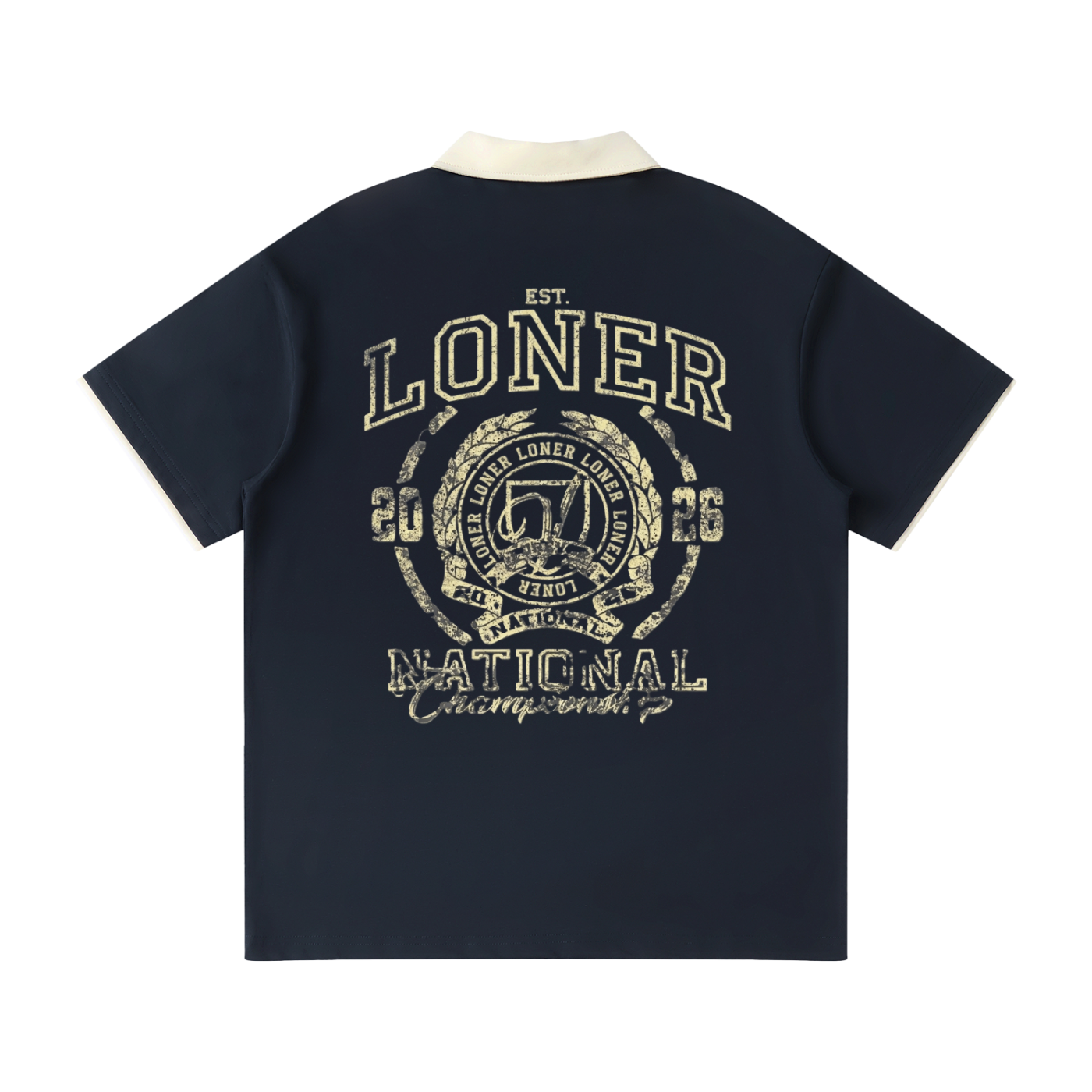 Contrast Collar Raglan Polo Shirt
